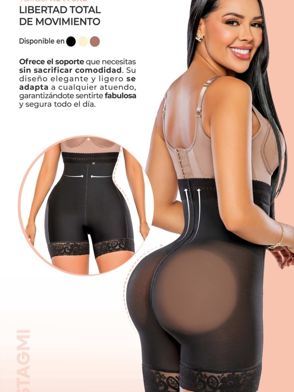 Stagmi Faja High-Waist Natural Colombian Butt Lifter Shaper Shapewear SMI04004 M